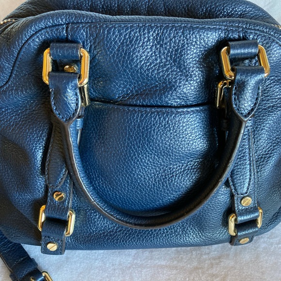 MICHAEL KORS VINTAGE LEATHER PURSE EUC BLUE SATCHEL 11x9x5 - Picture 6 of 12
